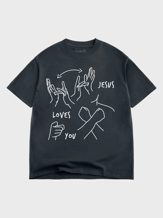 JESUS LOVES YOU ASL T-SHIRT