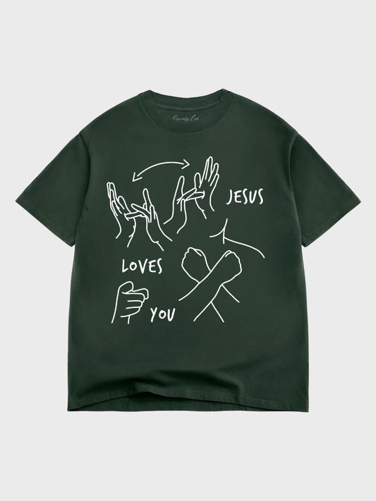 JESUS LOVES YOU ASL T-SHIRT