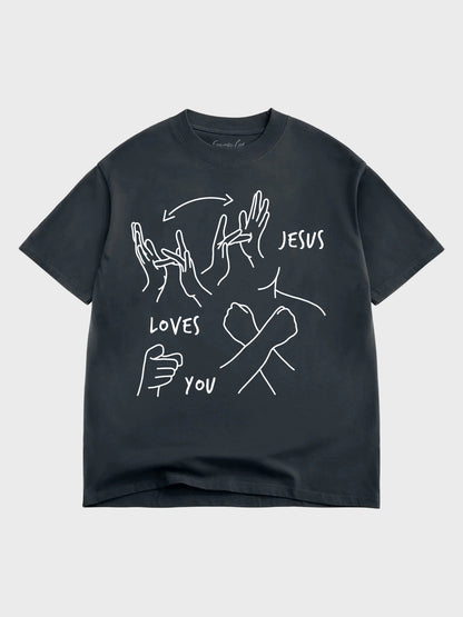JESUS LOVES YOU ASL T-SHIRT
