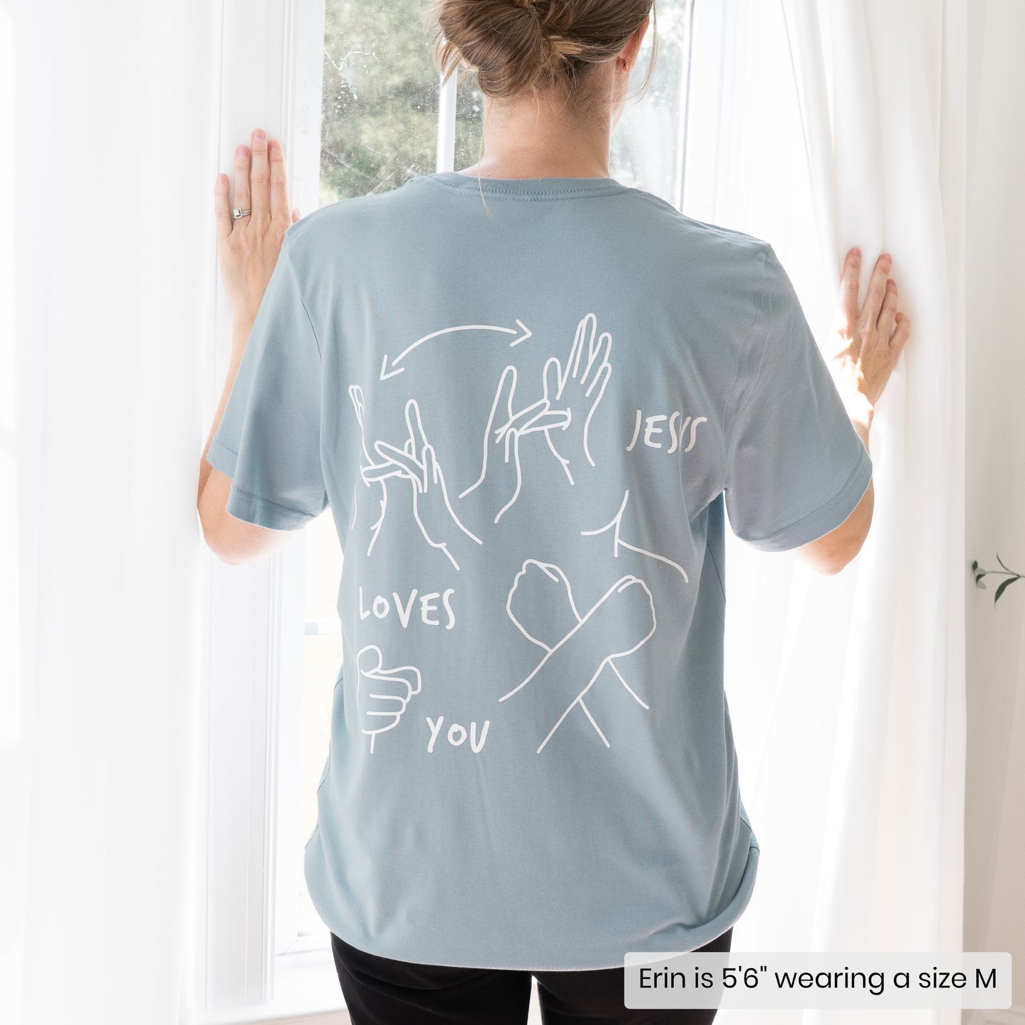 JESUS LOVES YOU ASL T-SHIRT (POCKET + BACK)