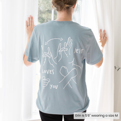 JESUS LOVES YOU ASL T-SHIRT (POCKET + BACK)