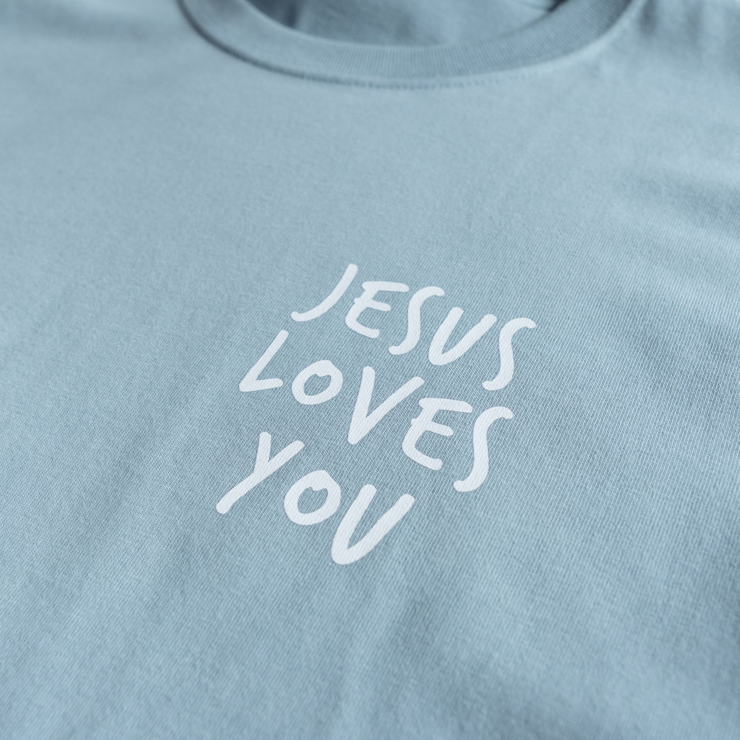 JESUS LOVES YOU ASL BOXY T-SHIRT (POCKET + BACK)