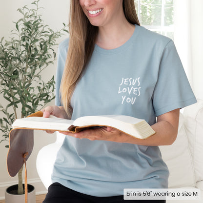 JESUS LOVES YOU ASL T-SHIRT (POCKET + BACK)
