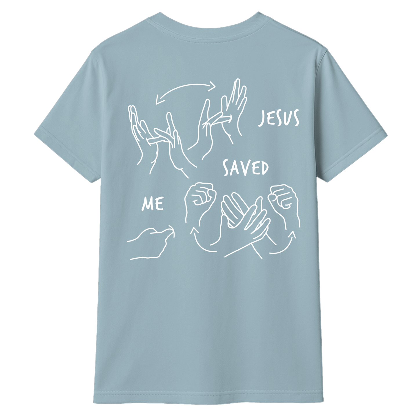 JESUS SAVED ME ASL T-SHIRT (POCKET + BACK)