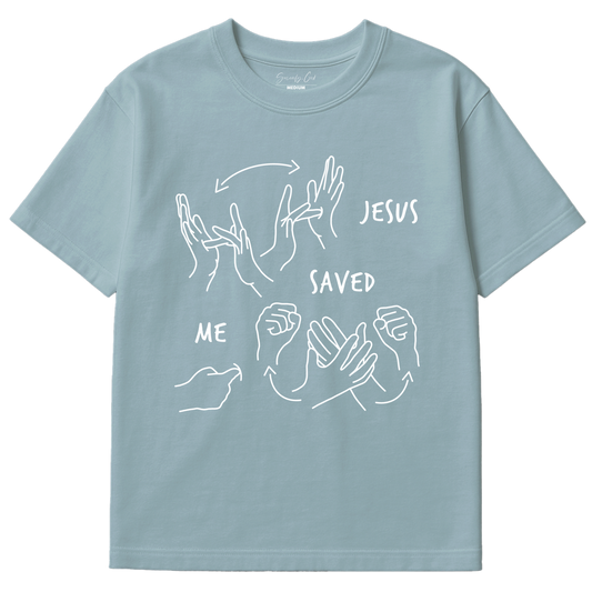 JESUS SAVED ME ASL BOXY T-SHIRT