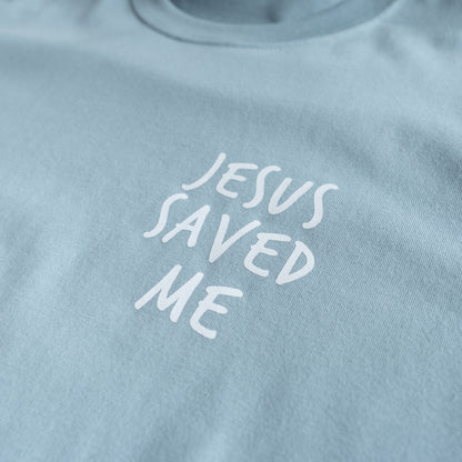 JESUS SAVED ME ASL BOXY T-SHIRT (POCKET + BACK)