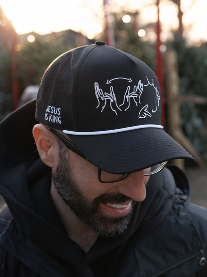 JESUS IS KING ASL SNAPBACK HAT