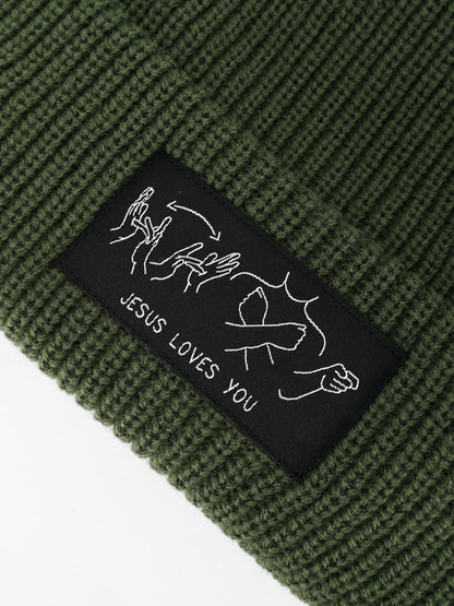 JESUS LOVES YOU ASL BEANIE