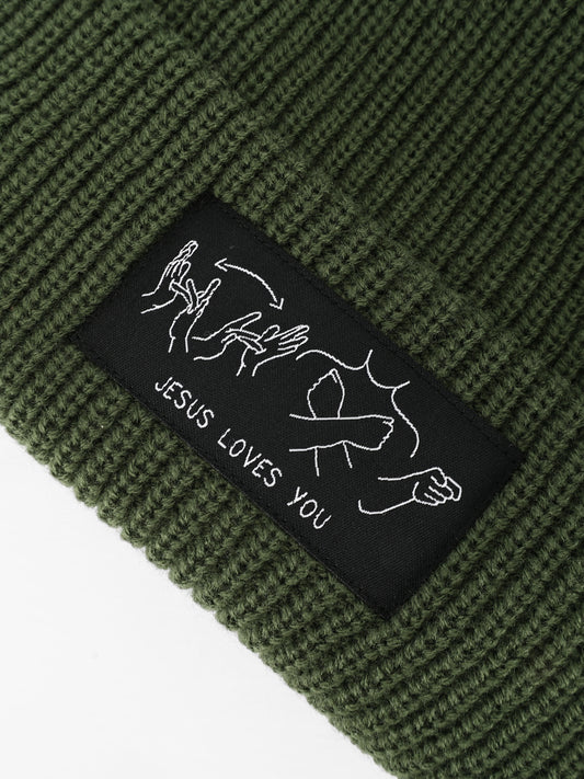 JESUS LOVES YOU ASL BEANIE