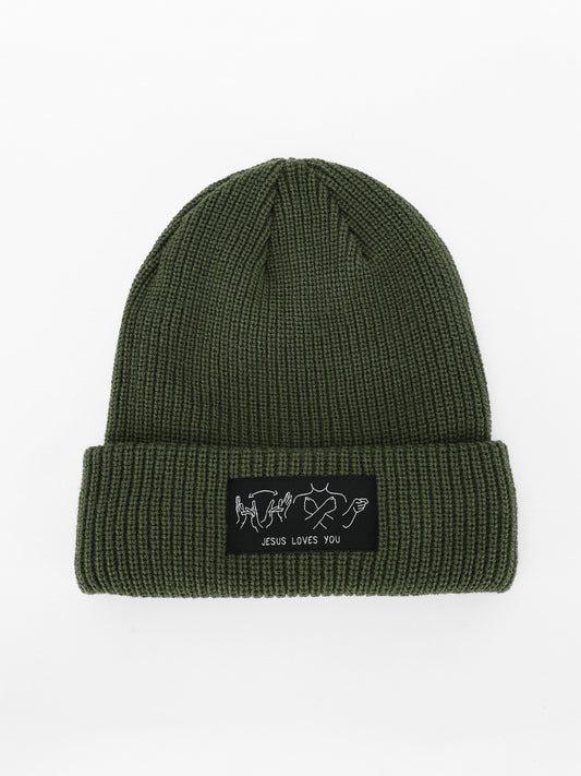 JESUS LOVES YOU ASL BEANIE