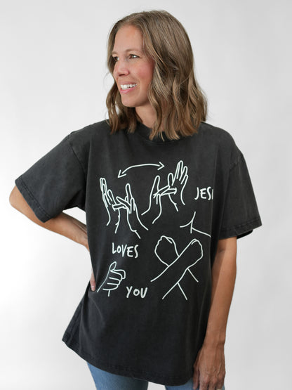 JESUS LOVES YOU ASL T-SHIRT